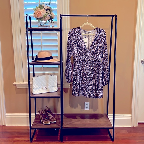 ZARA NWT Purple Floral Dress - Picture 1 of 7